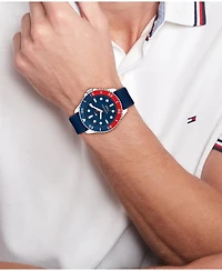 Tommy Hilfiger Men's Quartz Blue Silicone Strap Watch, 42mm