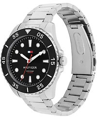 Tommy Hilfiger Men's Quartz Silver-Tone Stainless Steel Bracelet Watch, 42mm