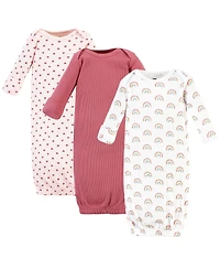 Hudson Baby Girls Thermal Gown 3pk