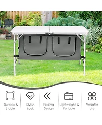 Height Adjustable Folding Camping Table