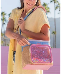 Packed Party Woven Insulated Confetti Cooler Bag, Large Cute Stylish Adult Reusable Lunch Tote for Women