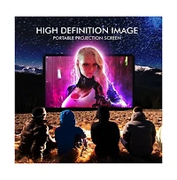 Pyle 100" Portable Outdoor Projection Screen – Lightweight Frame Stand, Hd 16:9 Display