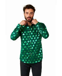 OppoSuits Big & Tall St. Paddy's Day Shirt - Patrick's Party Wear Slim Fit Pats Green Long sleeve