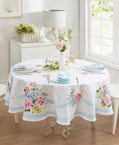 Elrene Rose Cottage Engineered Tablecloth, 70" Round