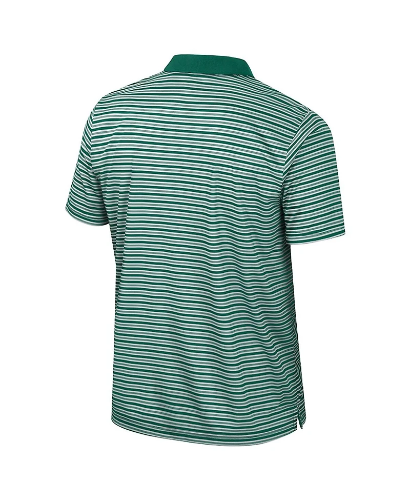 Colosseum Men's Green Michigan State Spartans Striped Polo Shirt