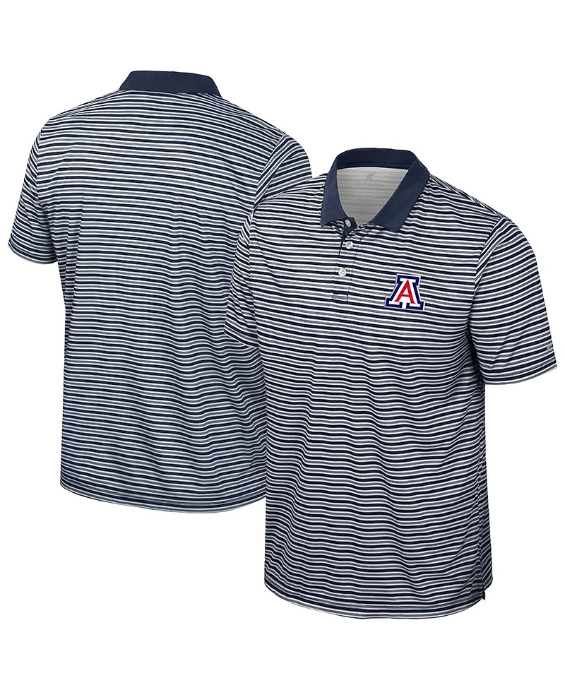 Colosseum Men's Navy Arizona Wildcats Striped Polo Shirt