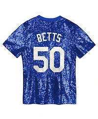 Outerstuff Juniors Mookie Betts Royal Los Angeles Dodgers Name Number Sequin V-Neck Top