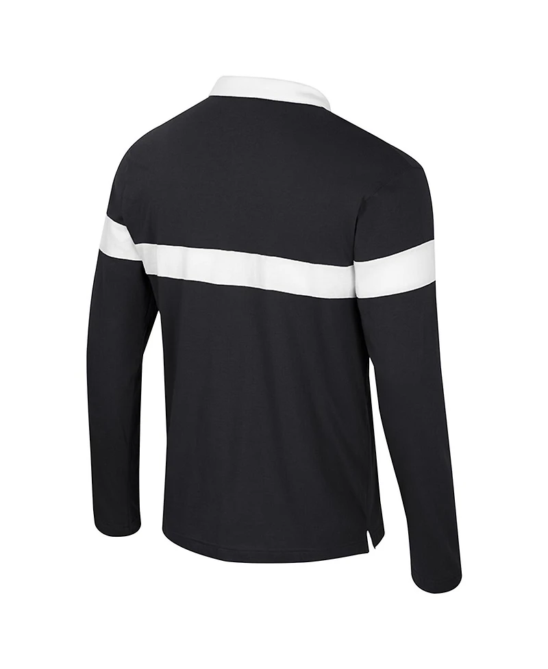 Colosseum Men's Black Iowa Hawkeyes Too Cool For School Long Sleeve Polo Shirt