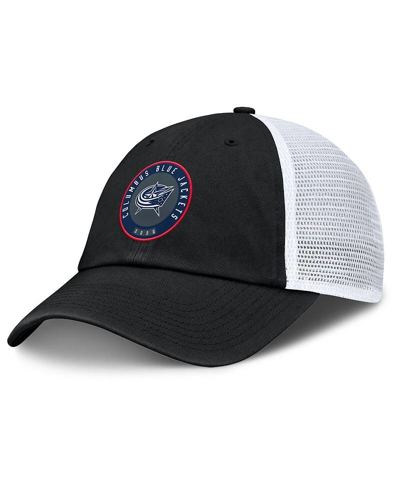 Fanatics Men's Black Columbus Blue Jackets Averie Trucker Adjustable Hat