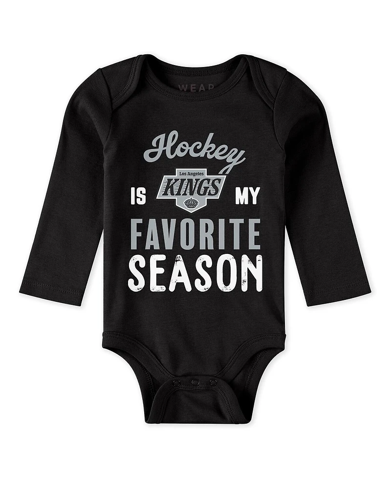 Wear by Erin Andrews Baby Boys and Girls 3-Piece Los Angeles Kings Turn Me Around Bodysuits Pants Set