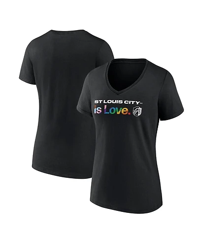 Fanatics Women's Black St. Louis City Sc Lucky Pride V-Neck T-Shirt