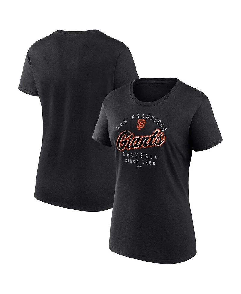 Fanatics Women's Black San Francisco Giants Team Arrival T-Shirt
