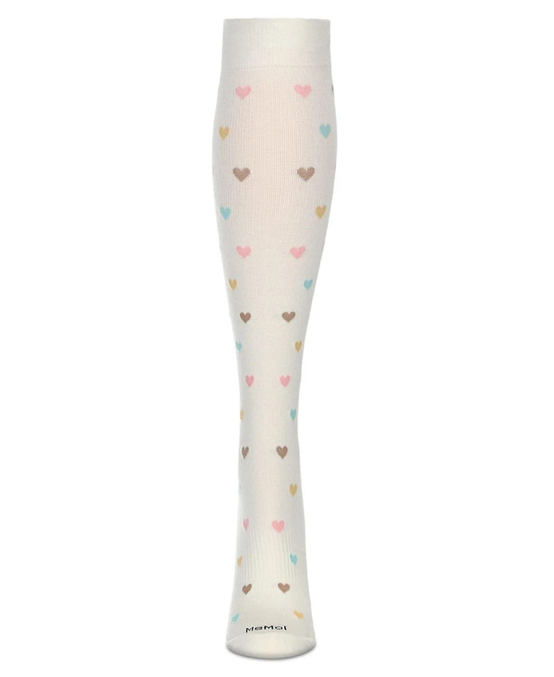 MeMoi Women's Multicolor Hearts 8-15mmHg Graduated Compression Socks MFY08334