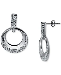 Giani Bernini Cubic Zirconia Pave Doorknocker Drop Earrings, Exclusively at Macy's