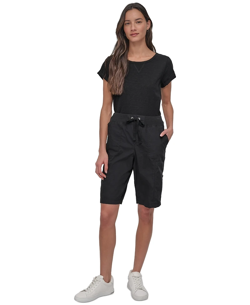 Dkny Sport Women's Smocked-Waist Convertible Shorts