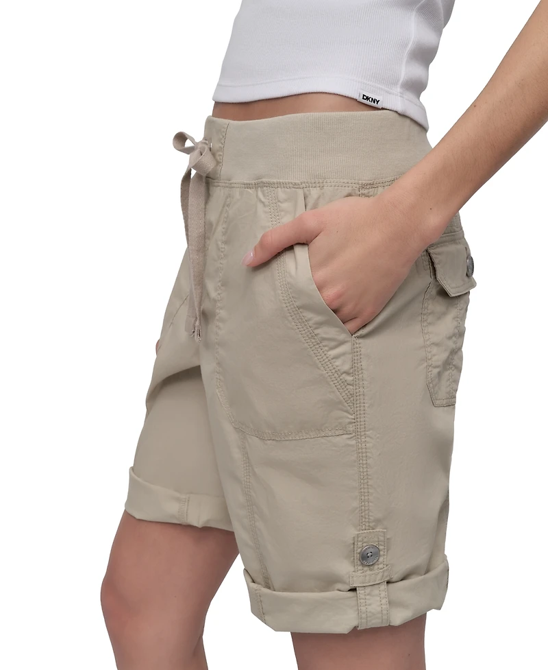 Dkny Sport Women's Smocked-Waist Convertible Shorts