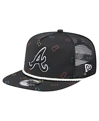 New Era Men's Black Atlanta Braves Gummy Golfer Trucker Adjustable Hat