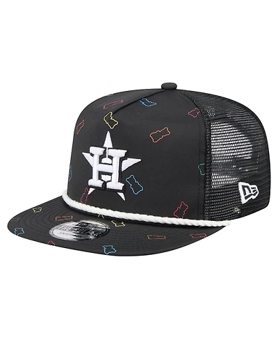 New Era Men's Black Houston Astros Gummy Golfer Trucker Adjustable Hat
