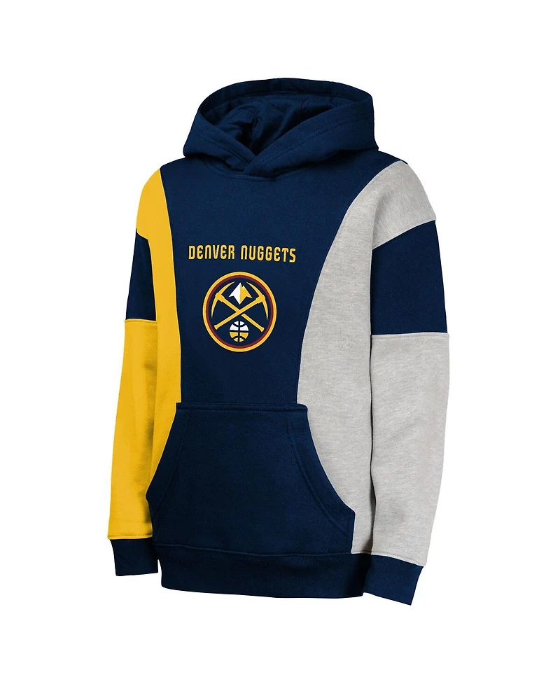 Outerstuff Big Boys and Girls Navy Denver Nuggets Ace the Hole Pullover Hoodie
