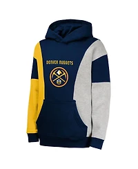 Outerstuff Big Boys and Girls Navy Denver Nuggets Ace the Hole Pullover Hoodie