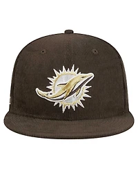 New Era Men's Brown Miami Dolphins Choco Cord 59FIFTY Fitted Hat