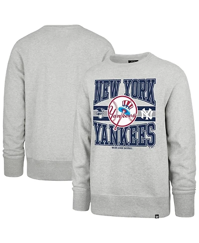 '47 Brand Men's Gray New York Yankees Letters Headline Pullover Sweatshirt