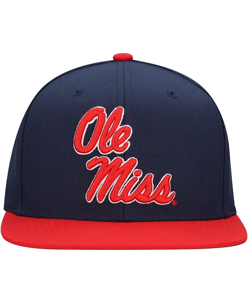 Mitchell & Ness Men's Navy/Red Ole Miss Rebels 2-Tone 2.0 Snapback Hat