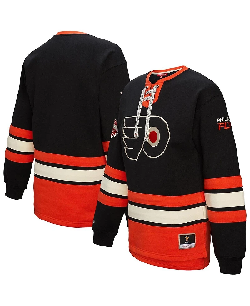 Mitchell & Ness Women's Black Philadelphia Flyers Heritage Lace-Up Pullover Sweatshirt