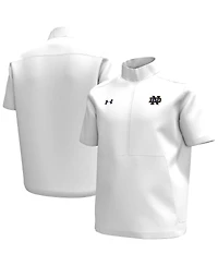 Under Armour Men's White Notre Dame Fighting Irish Motivate Quarter-Zip Short Sleeve Sweatshirt