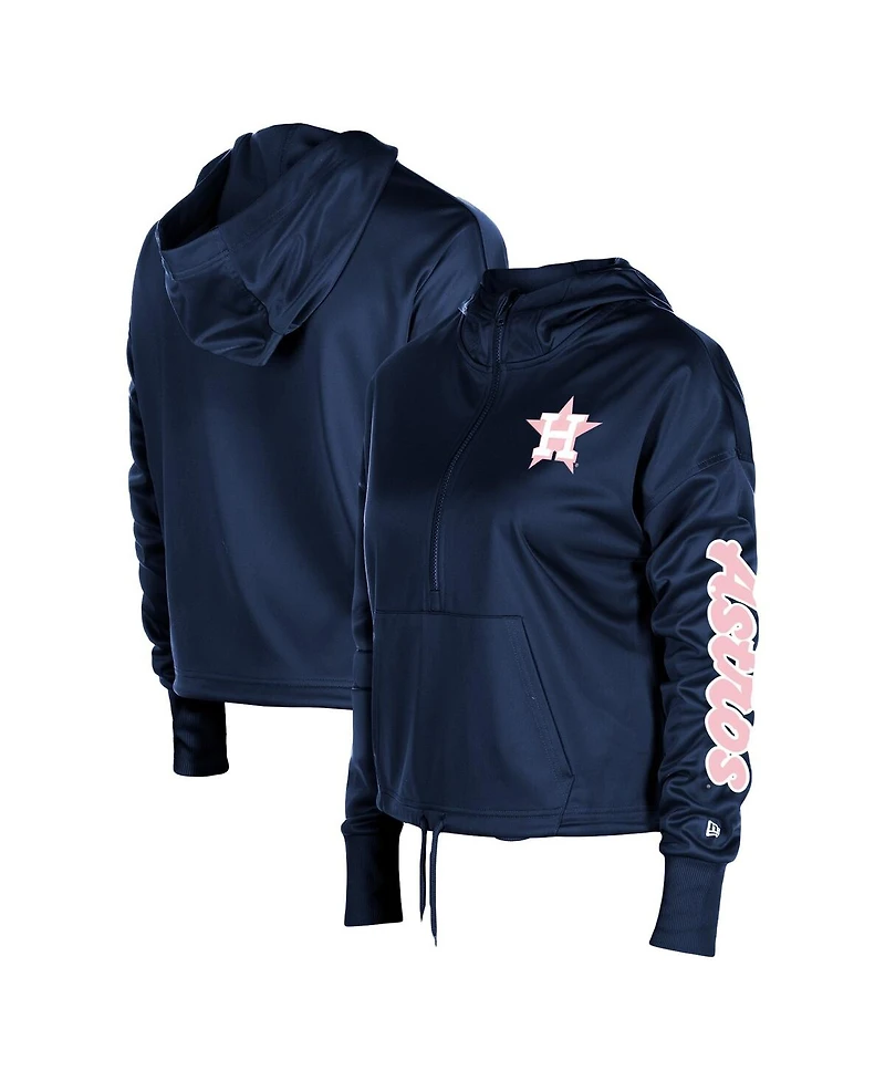 New Era Women's Navy Houston Astros Half-Zip Hoodie