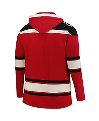'47 Brand Men's Red Chicago Blackhawks Big Tall Superior Lacer Fleece Pullover Hoodie