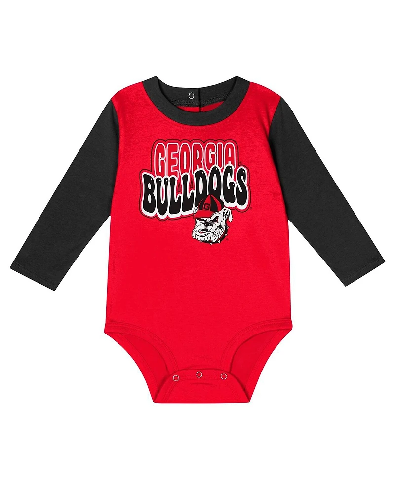 Outerstuff Baby Boys and Girls 2-Piece Georgia Bulldogs Double Up Long Sleeve Bodysuit Pant Set
