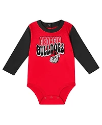 Outerstuff Baby Boys and Girls 2-Piece Georgia Bulldogs Double Up Long Sleeve Bodysuit Pant Set