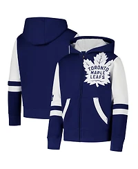 Outerstuff Big Boys and Girls Blue Toronto Maple Leaf's Face Off Full-Zip Hoodie