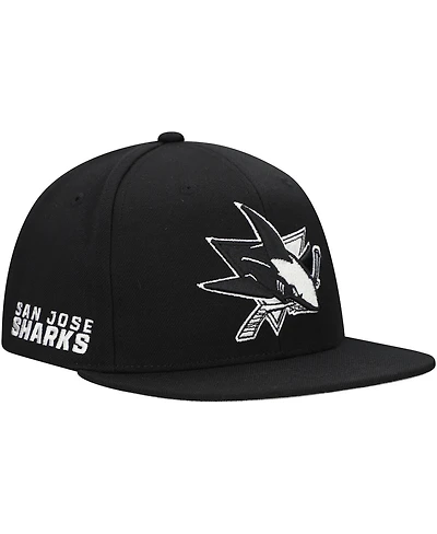 Mitchell & Ness Men's Black San Jose Sharks Team Snapback Hat