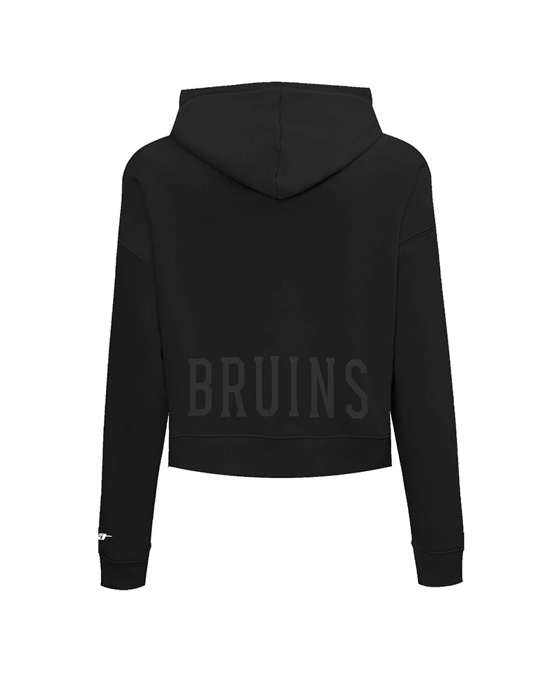Pro Standard Women's Black Boston Bruins Jewels Cropped Pullover Hoodie