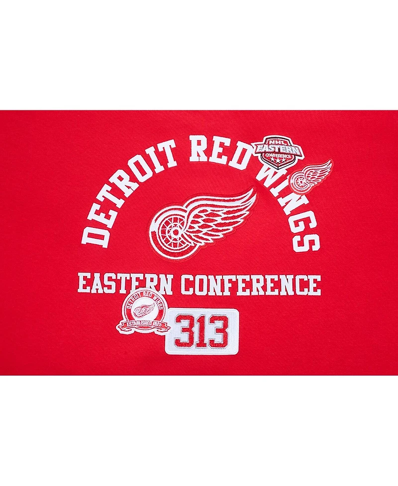Pro Standard Women's Red Detroit Wings Area Code Cropped Pullover Sweatshirt