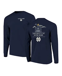 Image One Men's Navy Notre Dame Fighting Irish Comfort Colors Campus Nights Long Sleeve T-Shirt