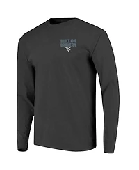 Image One Men's Graphite West Virginia Mountaineers Built On Bravery Comfort Colors Long Sleeve T-Shirt