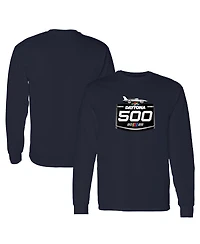 Checkered Flag Sports Men's Navy Daytona International Speedway 2025 500 Logo Long Sleeve T-Shirt