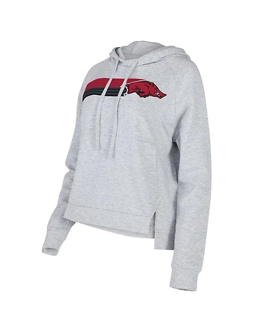 Concepts Sport Women's Gray Arkansas Razorbacks Cedar Tri-Blend Raglan Pullover Hoodie