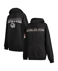 Fisll Men's Black Winston-Salem State Rams Puff Print Sliced Pullover Hoodie