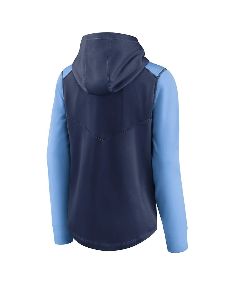 Nike Women's Navy/Light Blue Tampa Bay Rays Authentic Collection Baseball Performance Full-Zip Hoodie