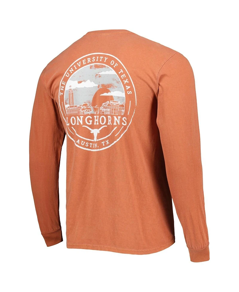 Image One Men's Texas Orange Longhorns Circle Campus Scene Long Sleeve T-Shirt