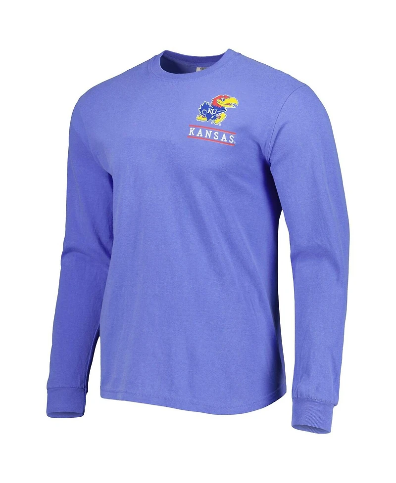 Image One Men's Royal Kansas Jayhawks Circle Campus Scene Long Sleeve T-Shirt