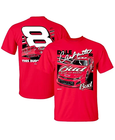 Jr Motorsports Official Team Apparel Men's Red Dale Earnhardt Jr. Budweiser Car T-Shirt