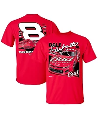 Jr Motorsports Official Team Apparel Men's Red Dale Earnhardt Jr. Budweiser Car T-Shirt