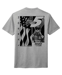 Hendrick Motorsports Team Collection Men's Heather Gray Kyle Larson Flag Tri-Blend T-Shirt