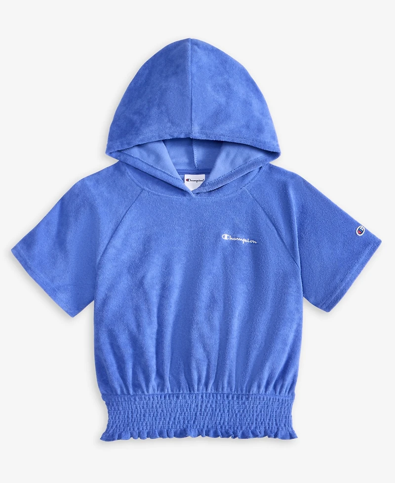 Champion Big Girls Terry Smocked-Waist Pullover Hoodie