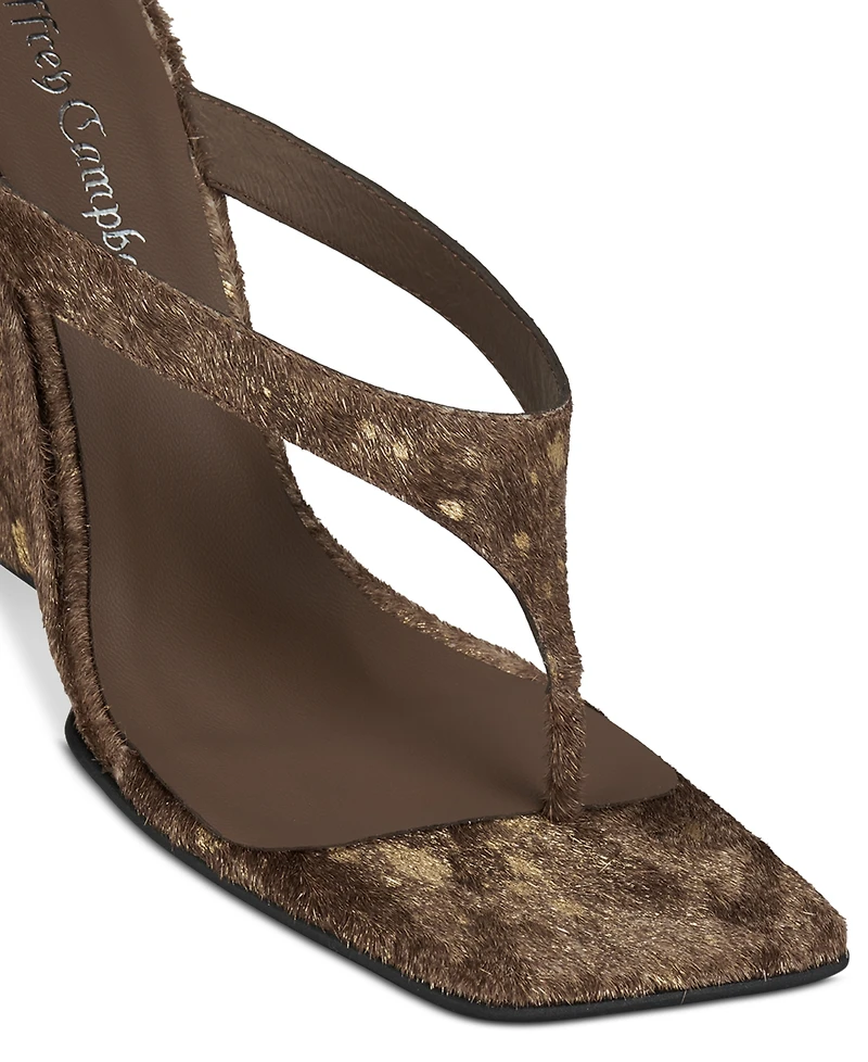 Jeffrey Campbell Romee-f Sculpted Wedge Thong Sandals